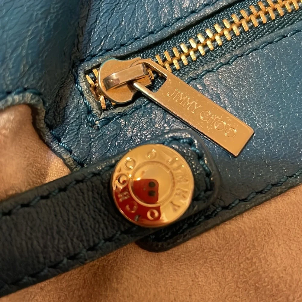 Jimmy Choo Teal Star-Studded Tote